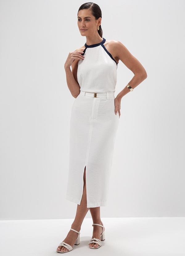 Principessa - Saia Longuete em Viscose Off White Janaina 3