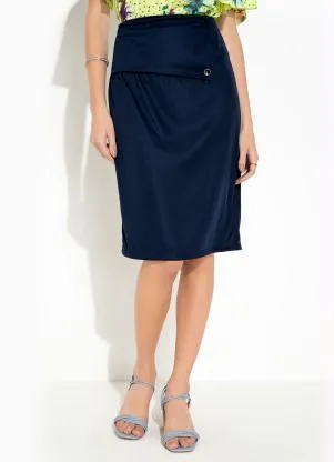 Rosalie - Saia Marinho com Botão - ROSALIE