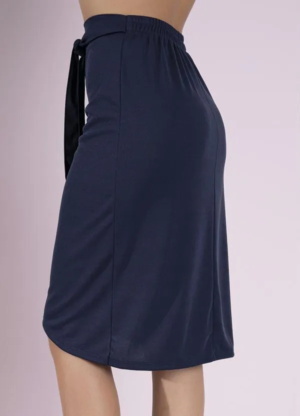 Queima Estoque - Saia Marinho com Faixa Fixa 2