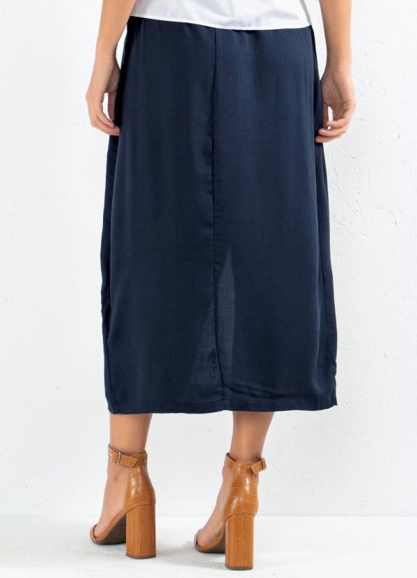 Queima Estoque - Saia Marinho Transpassada com Fivela 2