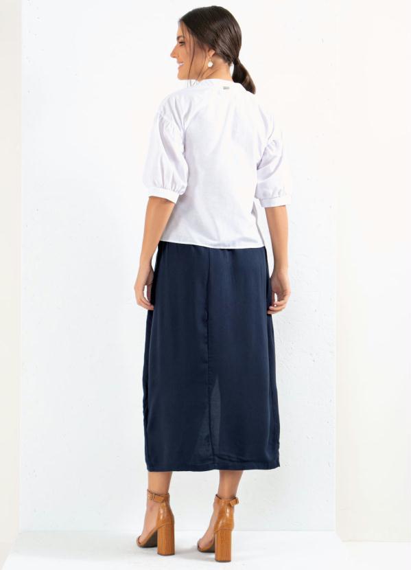 Queima Estoque - Saia Marinho Transpassada com Fivela 4