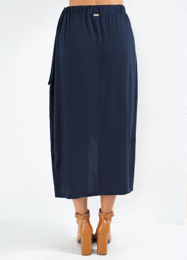 Queima Estoque - Saia Marinho Transpassada com Fivela 6