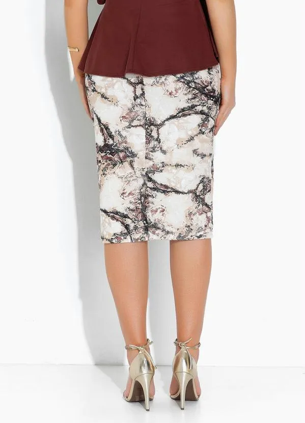 Rosalie - Saia Marmorizado com Fenda 2