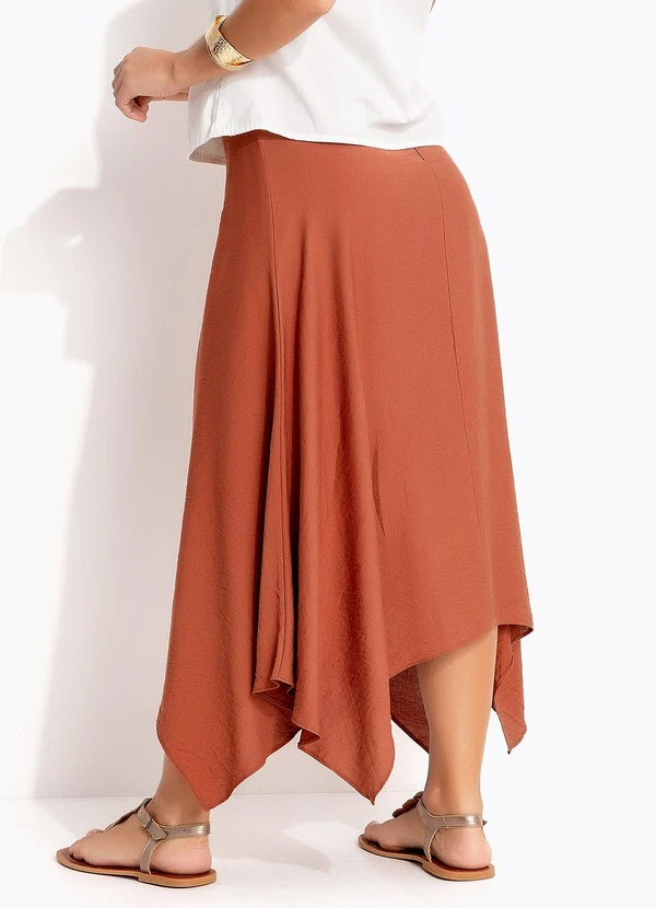 Quintess - Saia Marrom Claro em Viscose com Poliamida 2