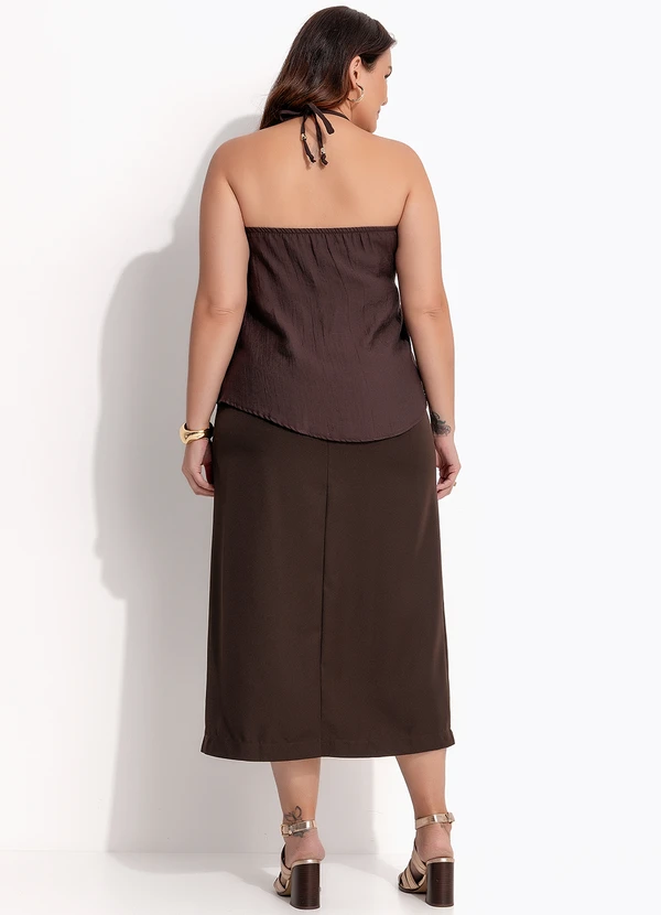 Quintess - Saia Marrom em Alfaiataria 11