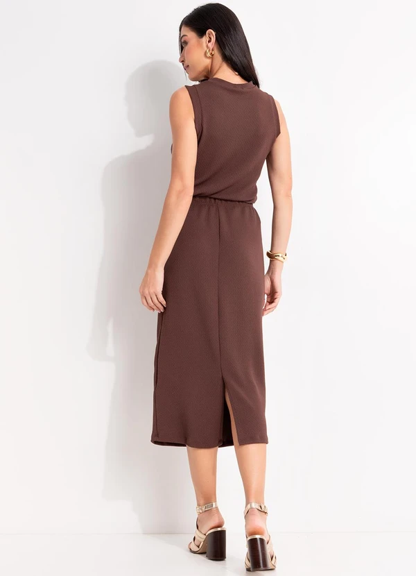 Quintess - Saia Marrom em Malha Texturizada 5