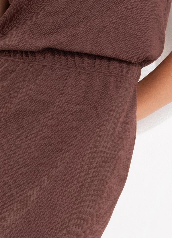 Quintess - Saia Marrom em Malha Texturizada 7