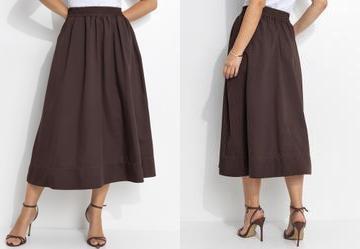 Saia Marrom em Tricoline