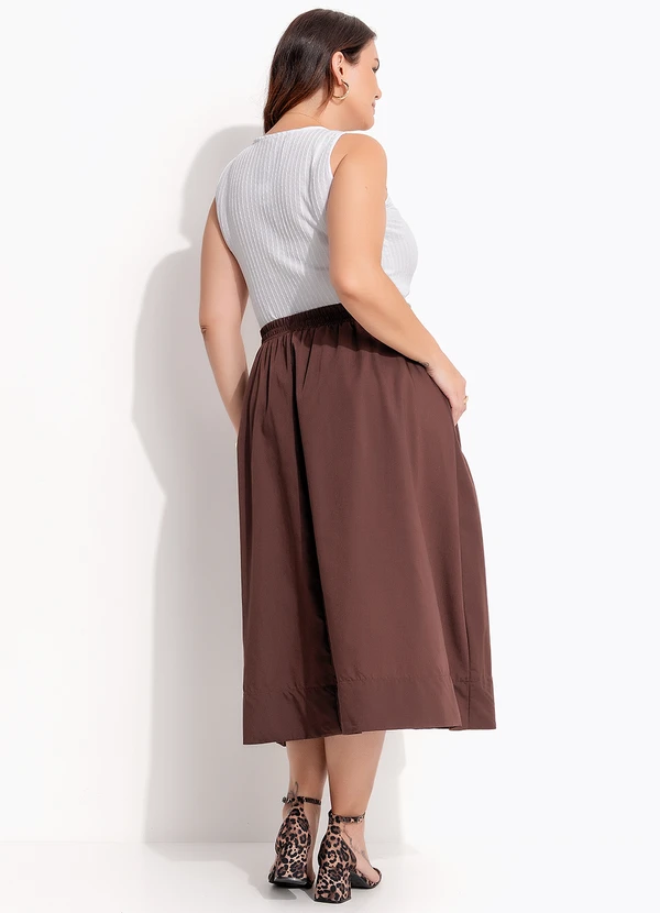 Quintess - Saia Marrom em Tricoline 12