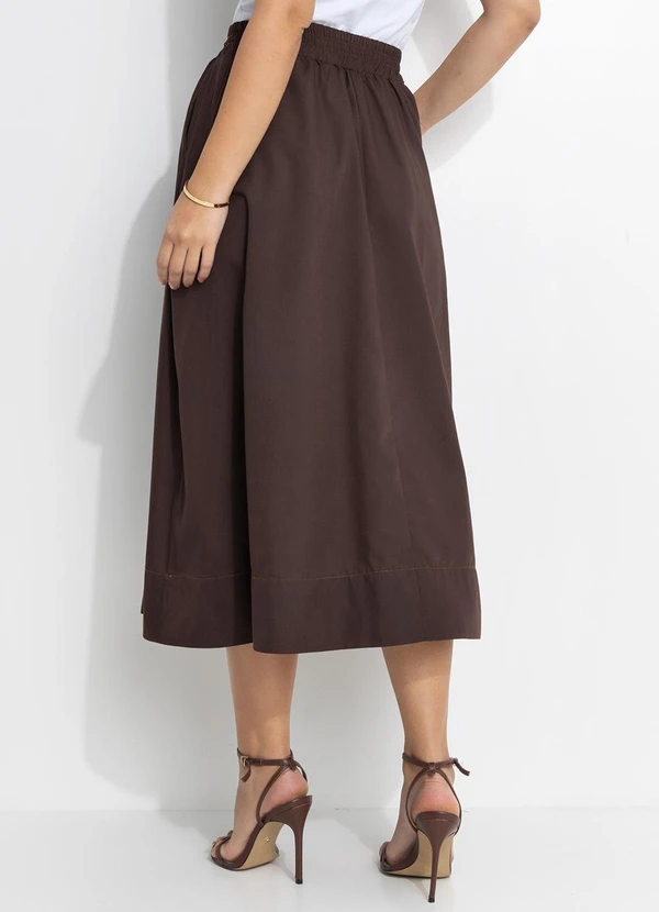 Quintess - Saia Marrom em Tricoline 2