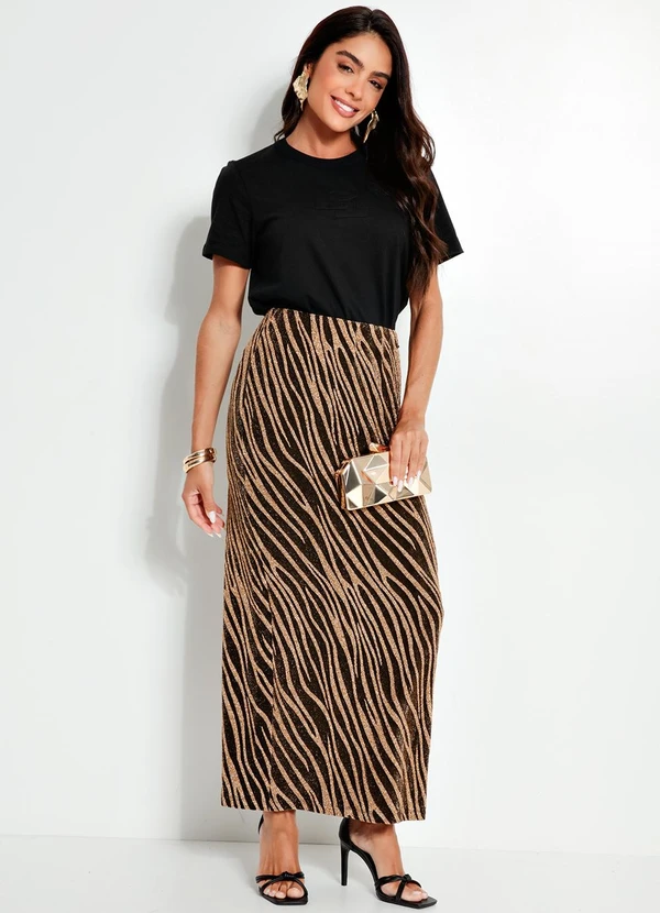 Colcci - Saia Metalizada Dourado 3