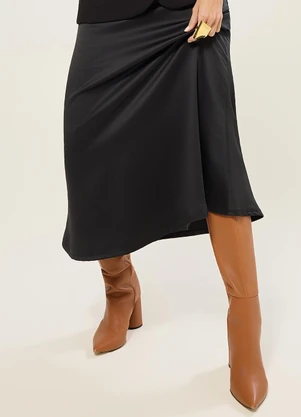 Naguchi - Saia Midi Acetinada Preto - NAGUCHI