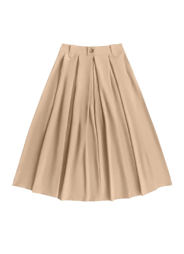 Angel - Saia Midi Alfaiataria Bege