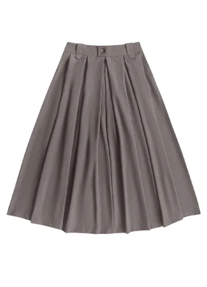 Angel - Saia Midi Alfaiataria Cinza - ANGEL