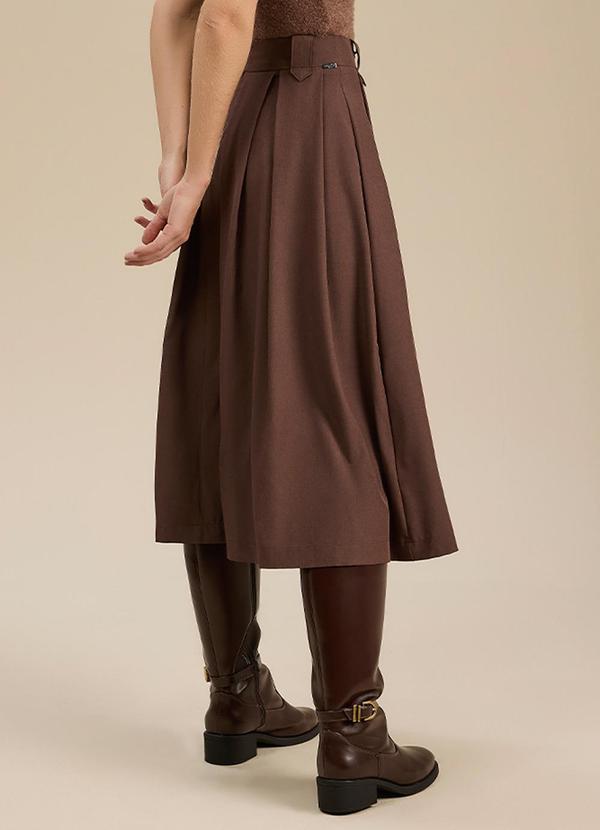 Angel - Saia Midi Alfaiataria Marrom 2