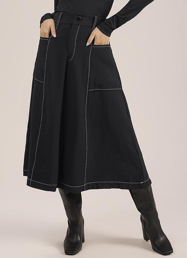 Angel - Saia Midi Alfaiataria Preto