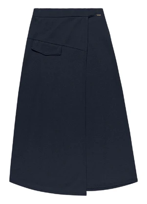 Outlet - Saia Midi Alfaiataria Feminino Azul - OUTLET