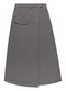Outlet - Saia Midi Alfaiataria Feminino Azul - variação: Cinza