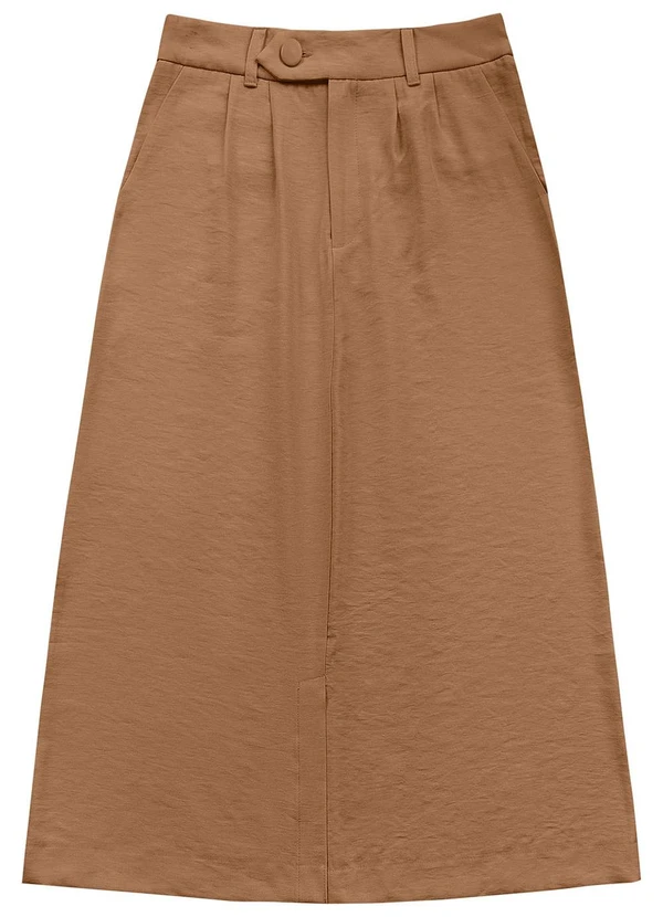 Angel - Saia Midi Alfaiataria Marrom