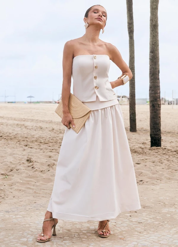 Naguchi - Saia Midi Alfaiataria Off White