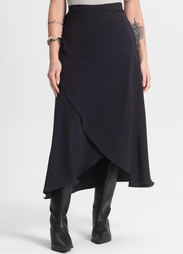 Select - Saia Midi Amarração Envelope Azul