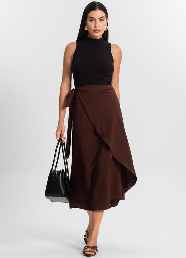 Select - Saia Midi Amarração Envelope Marrom 3
