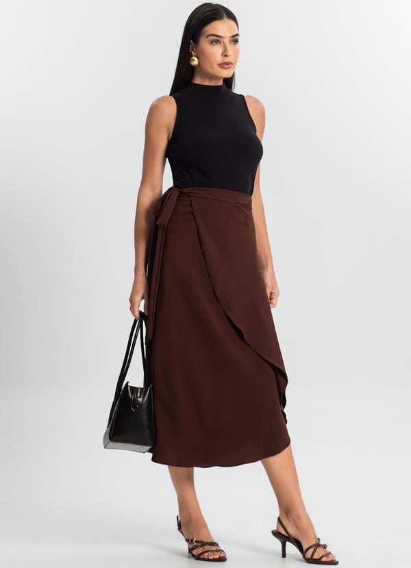 Select - Saia Midi Amarração Envelope Marrom 5