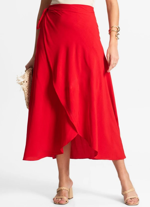 Select - Saia Midi Amarração Envelope Vermelho