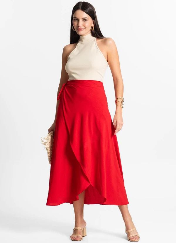 Select - Saia Midi Amarração Envelope Vermelho 3