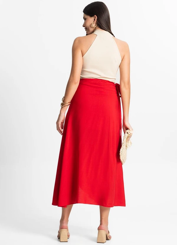 Select - Saia Midi Amarração Envelope Vermelho 4