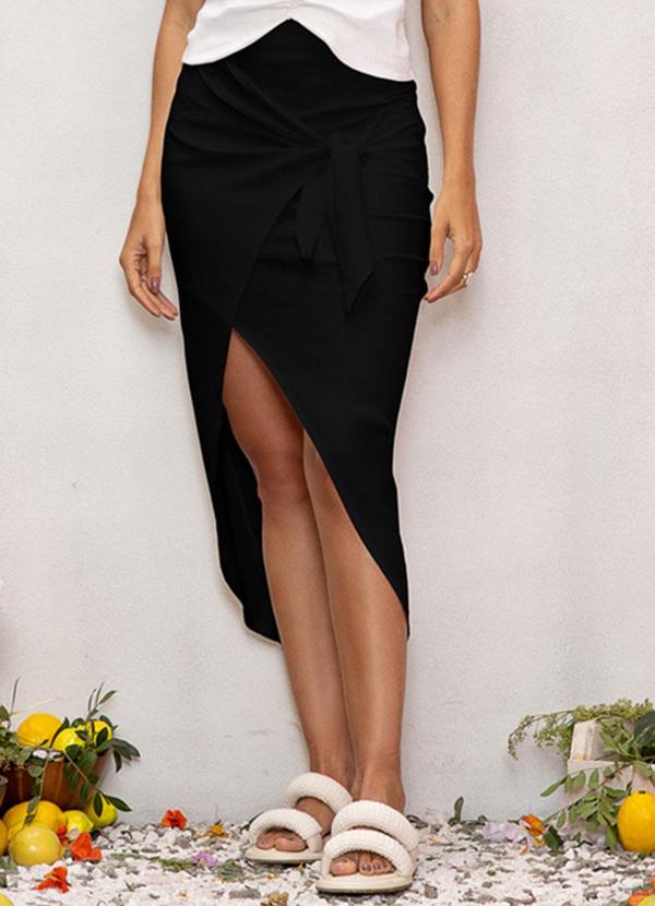 Use Modo - Saia Midi Amarracao Frontal Preto