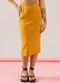 Just Basic - Saia Midi Básica em Ribaninha Amarelo - variação: Amarelo