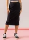 Just Basic - Saia Midi Básica em Ribaninha Amarelo - variação: Preto