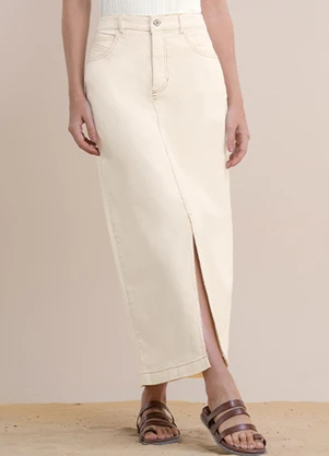 Angel - Saia Midi Bege - ANGEL