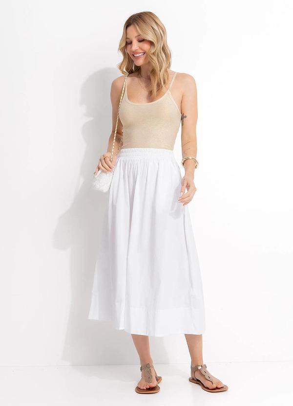 Saia Midi (Branca) em Tricoline