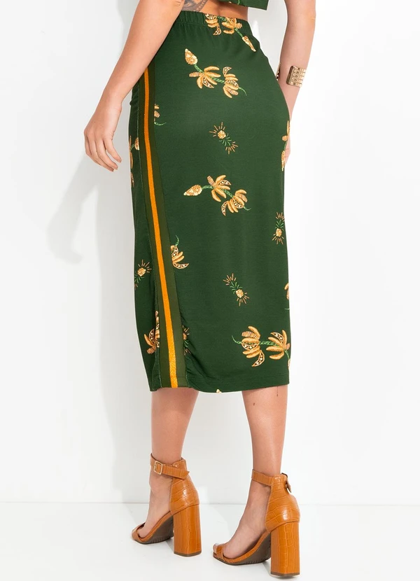 Farm - Saia Midi Brilho de Banana Verde 2