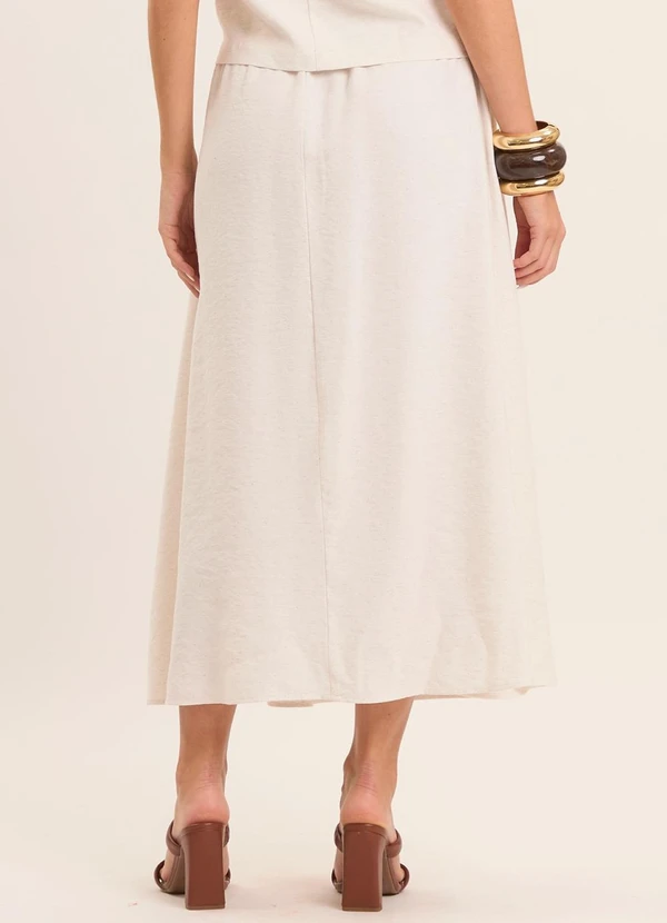 Doce Trama - Saia Midi Brisa em Linho Branco 2