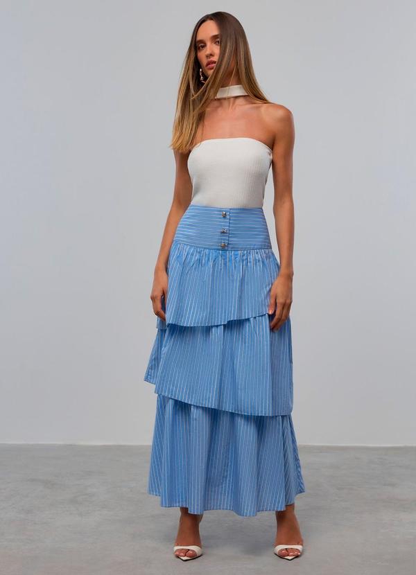 Carlota Costa - Saia Midi Camadas Azul 2