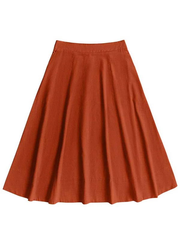 Angel - Saia Midi Cambraia de Algodao Marrom 4