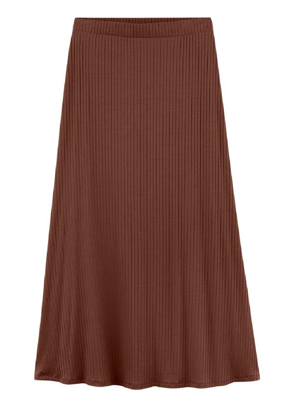Rezzato - Saia Midi Canelada Feminino Marrom