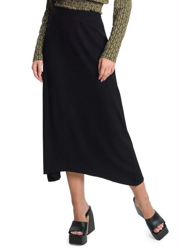 Rovitex - Saia Midi Canelada Preto