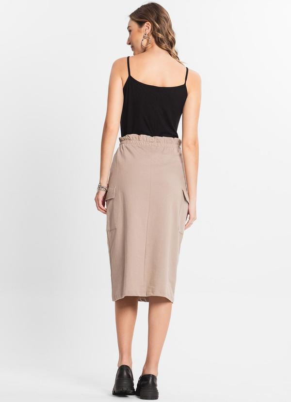 Select - Saia Midi Cargo Feminino Bege 4