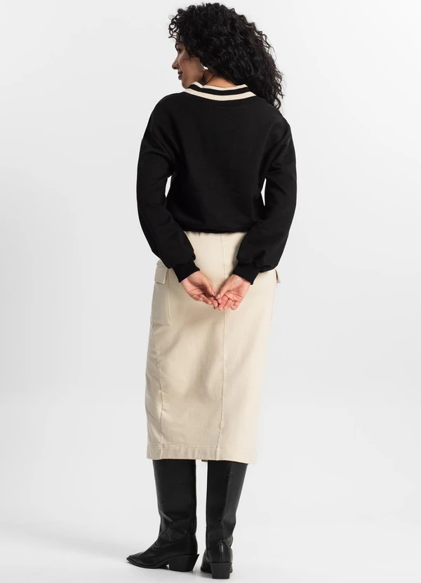 Rovitex - Saia Midi Cargo Feminino Bege 4