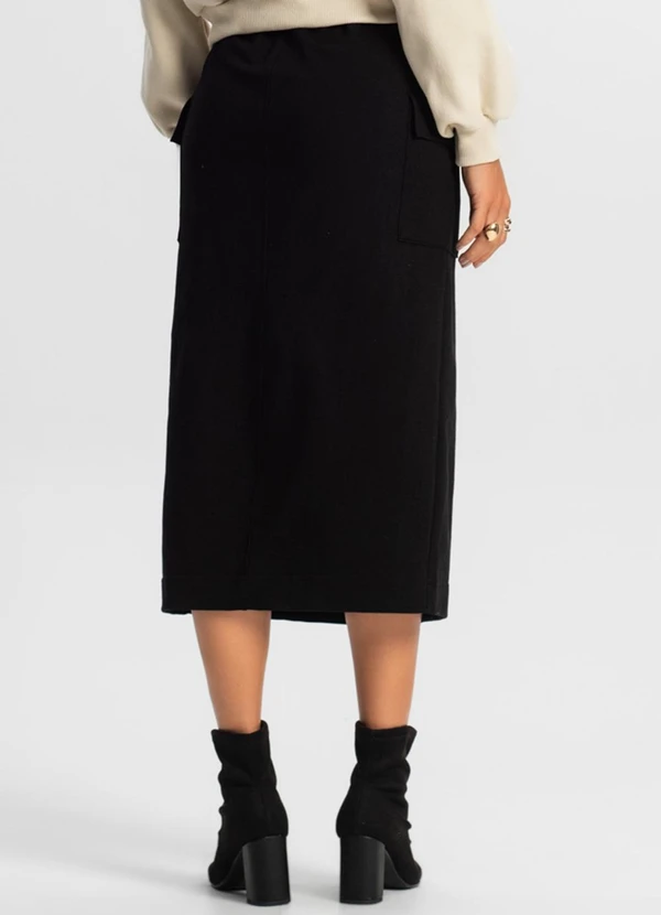 Rovitex - Saia Midi Cargo Feminino Preto 2