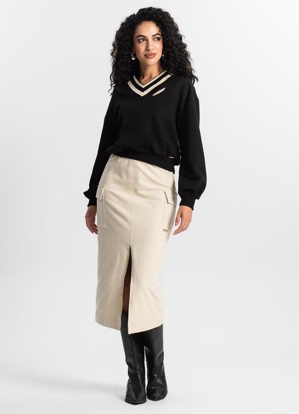 Rovitex - Saia Midi Cargo Feminino Bege 2