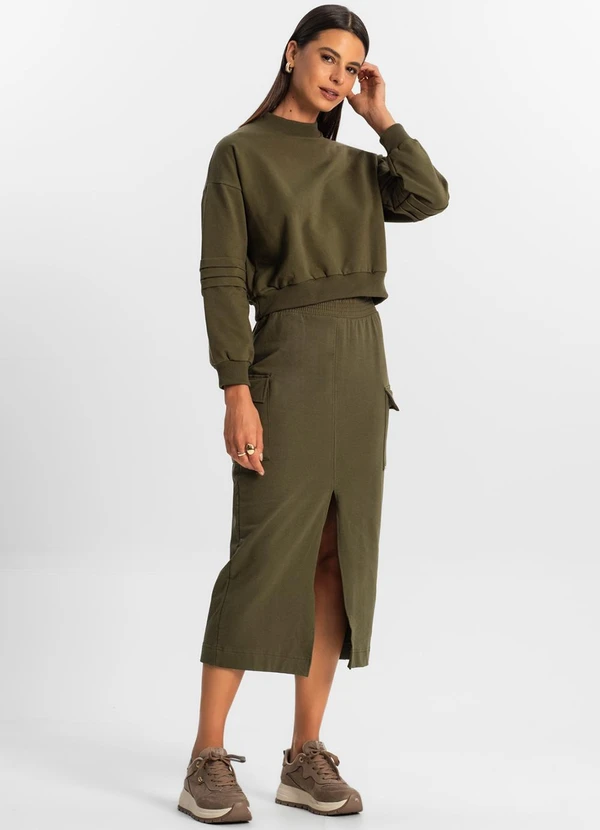 Rovitex - Saia Midi Cargo Feminino Verde 5