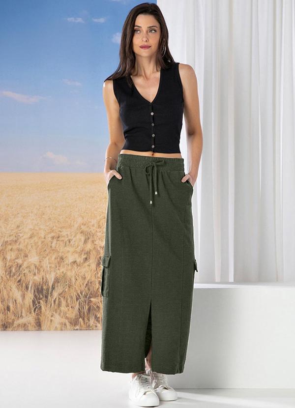 Use Modo - Saia Midi Cargo Verde 2