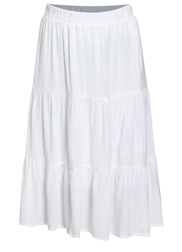 bonprix - Saia Midi Cintura Alta Branca 6