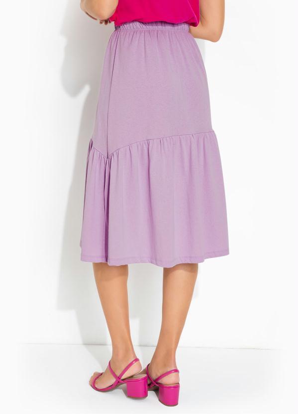 Outlet - Saia Midi Cintura Alta Lilás 2