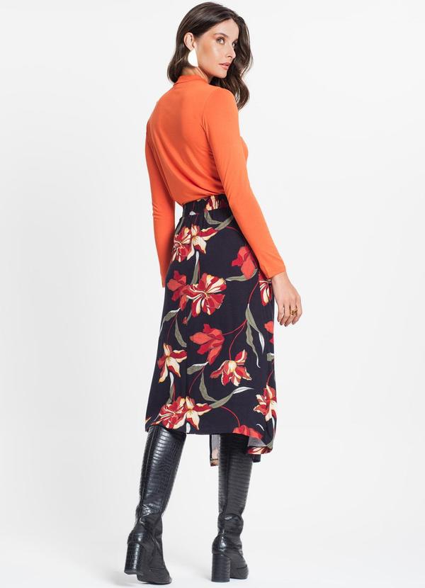 Rovitex - Saia Midi com Abertura Lateral Preto 4